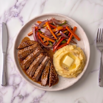 Cerdo en salsa teriyaki
